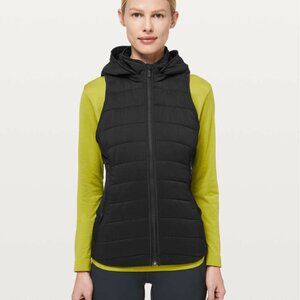 Lululemon Extra Mile Vest Black Puffer Vest Water Repellant Size 4